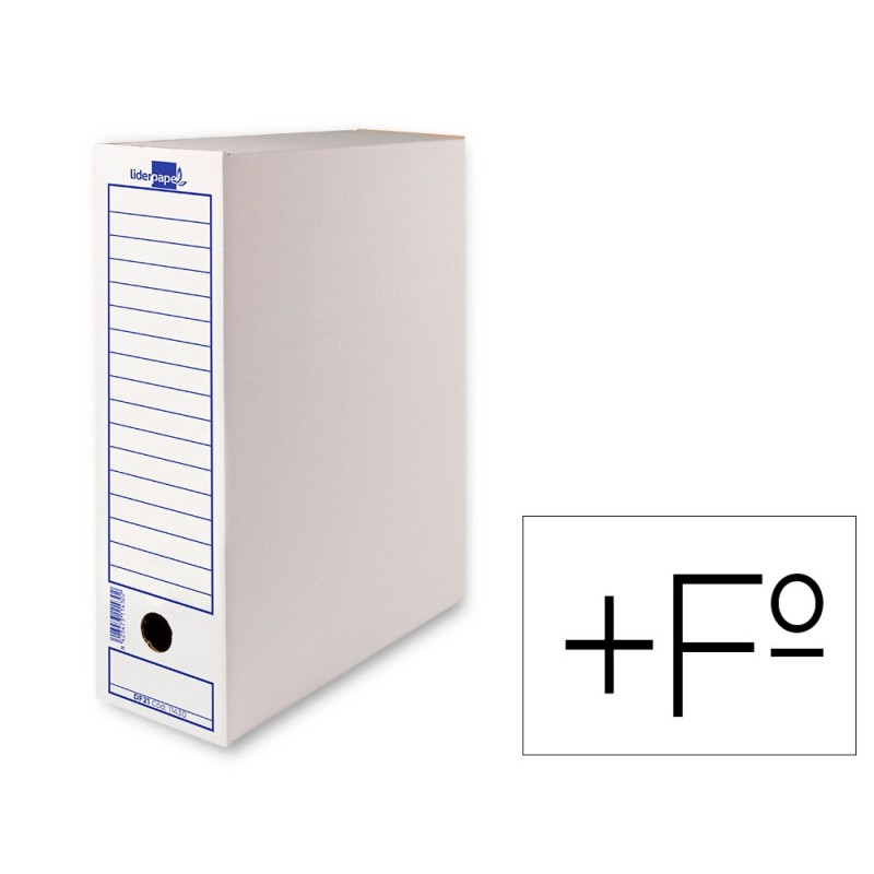 CAJA ARCHIVO DEFINITIVO LIDERPAPEL FOLIO PROLONGADO 388X275X116 MM 325 G/M2