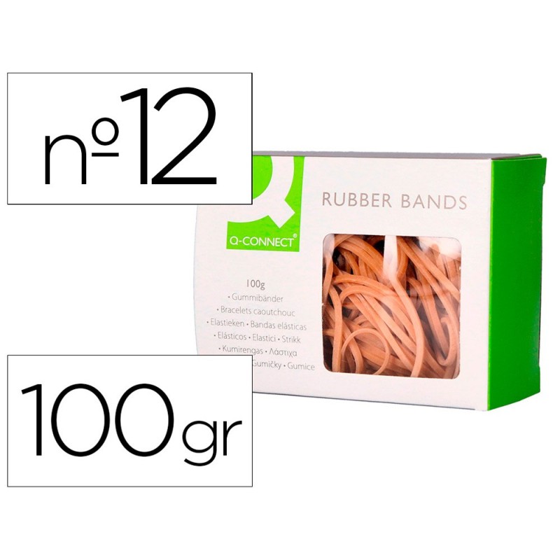 GOMILLAS ELASTICAS Q-CONNECT 100 GR NUMERO 12 120 X 2 MM