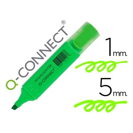 ROTULADOR Q-CONNECT FLUORESCENTE VERDE PUNTA BISELADA