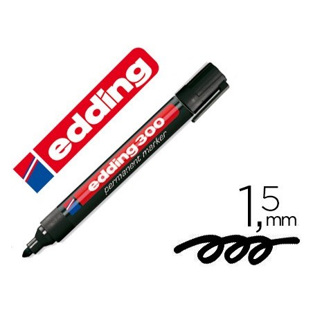 ROTULADOR EDDING MARCADOR PERMANENTE 300 NEGRO PUNTA REDONDA 1,5-3 MM