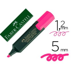 MARCADOR FLUORESCENTE FABER CASTELL TEXLINER 48 - PUNTA BISELADA - TRAZO 1 MM A 5 MM - COLOR ROSA