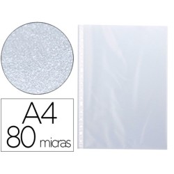 FUNDA MULTITALADRO Q-CONNECT DIN A4 80 MC PIEL DE NARANJA CAJA DE 100 UNIDADES