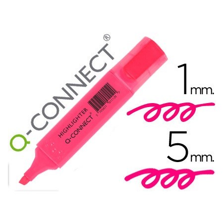 ROTULADOR Q-CONNECT FLUORESCENTE ROSA PUNTA BISELADA
