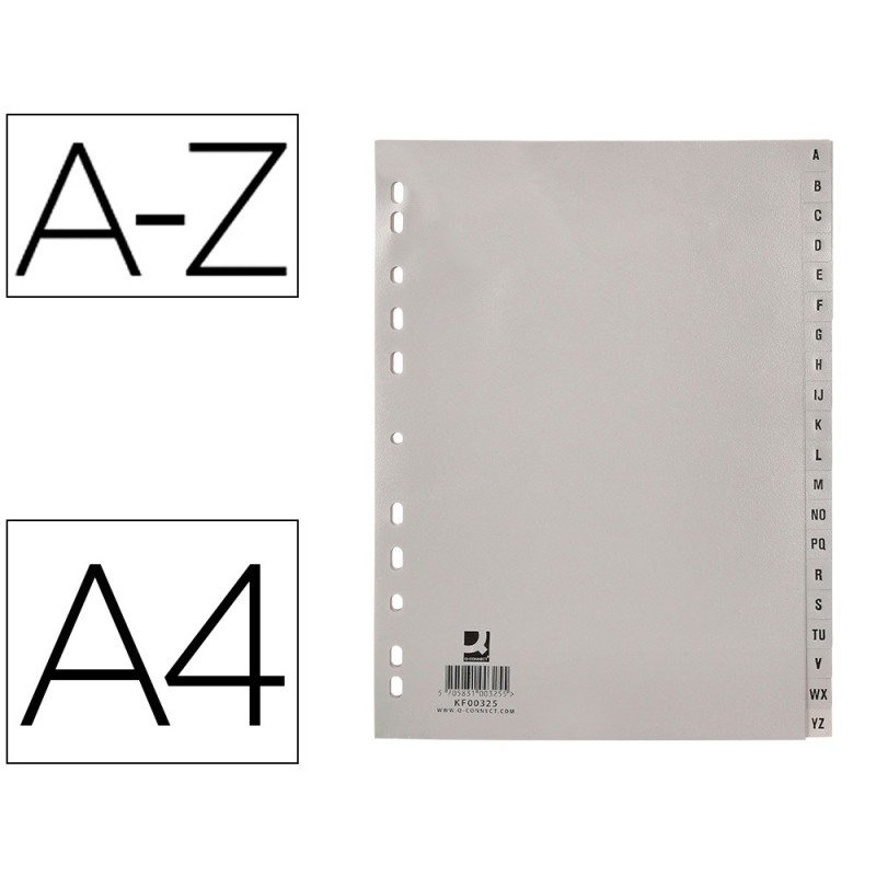 SEPARADOR ALFABETICO Q-CONNECT PLASTICO A-Z DIN A4 -MULTITALADRO