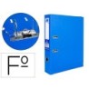 ARCHIVADOR DE PALANCA LIDERPAPEL FOLIO DOCUMENTA FORRADO PVC CON RADO LOMO 75MM AZUL COMPRESOR METALICO