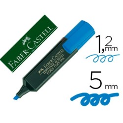 MARCADOR FLUORESCENTE FABER CASTELL TEXLINER 48 - PUNTA BISELADA - TRAZO 1 MM A 5 MM - COLOR AZUL