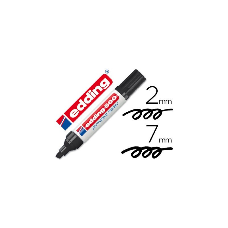 ROTULADOR EDDING MARCADOR PERMANENTE 500 NEGRO -PUNTA BISELADA 7 MM