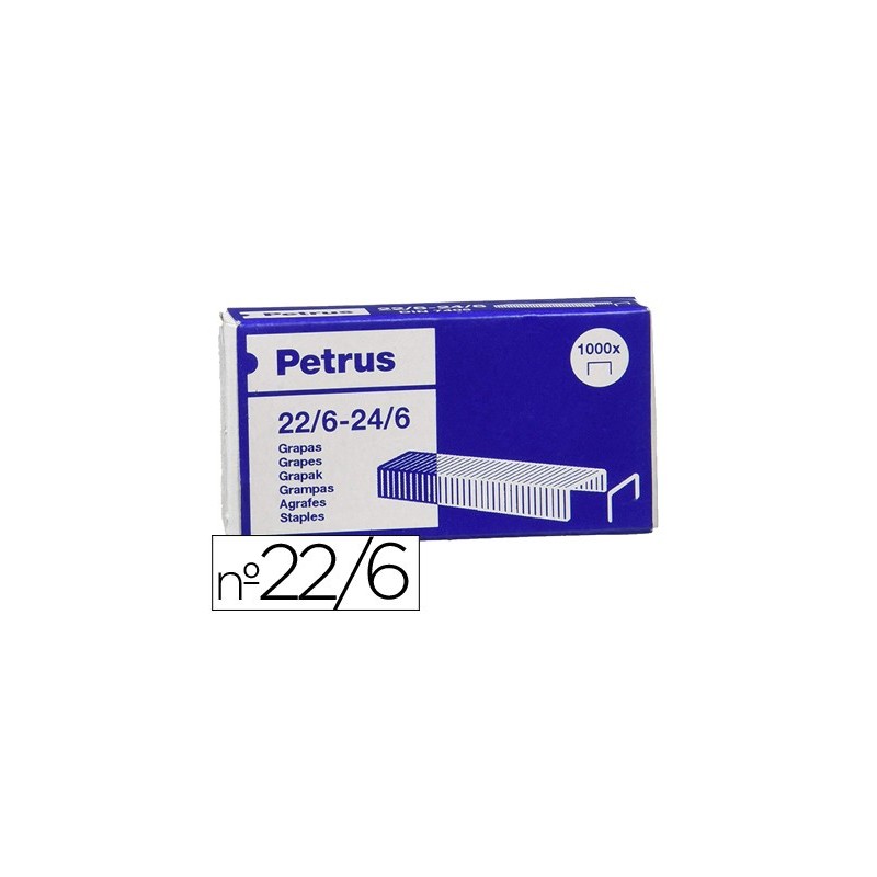 GRAPAS PETRUS N  22/6 GALVANIZADA CAJA DE 1000 UNIDADES