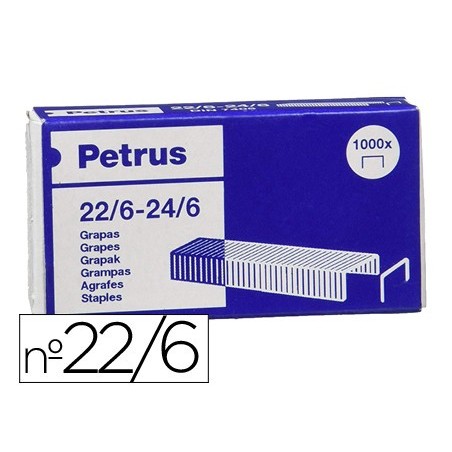 GRAPAS PETRUS N  22/6 GALVANIZADA CAJA DE 1000 UNIDADES