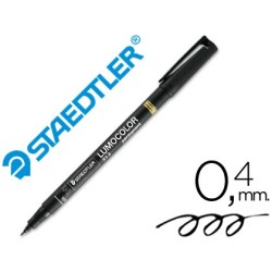 ROTULADOR STAEDTLER LUMOCOLOR RETROPROYECCION PUNTA DE FIBRAPERMANENTE 313-9 NEGRO PUNTA SUPER FINA REDONDA 0.4 MM