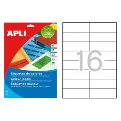 Etiquetas Apli - Permanentes - 105 x 37 mm - Inkjet, láser, fotocopiadora - Color azul - Pack 320 etiquetas