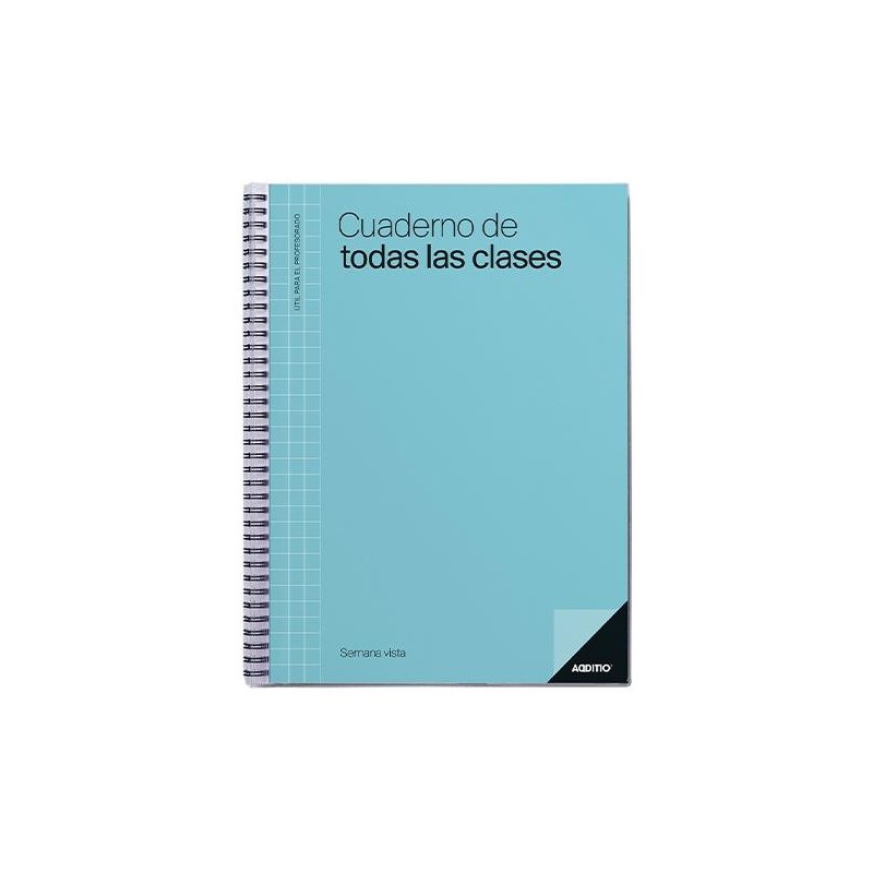 Cuaderno de todas las clases Additio - Semana vista - PVC - 22,5 x 31 cm - 136 páginas - Castellano - Colores surtidos Cuaderno de todas las clases Additio - Semana vista - PVC - 22,5 x 31 cm - 136 páginas - Castellano - Colores surtidos