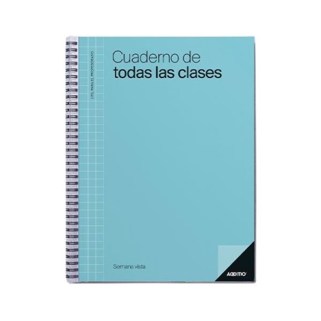 Cuaderno de todas las clases Additio - Semana vista - PVC - 22,5 x 31 cm - 136 páginas - Castellano - Colores surtidos