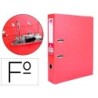 ARCHIVADOR DE PALANCA LIDERPAPEL FOLIO DOCUMENTA FORRADO PVC CON RADO LOMO 75MM ROJO COMPRESOR METALICO