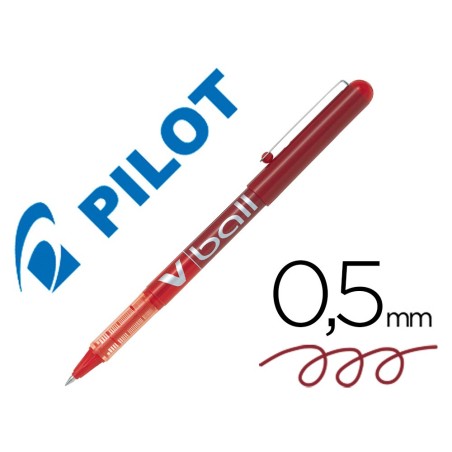 ROTULADOR PILOT ROLLER V-BALL ROJO 0.5 MM