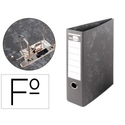 ARCHIVADOR DE PALANCA LIDERPAPEL FOLIO CARTON FORRADO SIN RADO LOMO 80MM NEGRO COMPRESOR METALICO