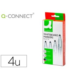 ROTULADOR Q-CONNECT PIZARRA BLANCA 4 COLORES SURTIDOS PUNTA REDONDA 3.0 MM