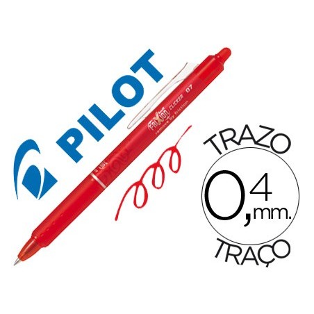 BOLIGRAFO PILOT FRIXION CLICKER BORRABLE 0,7 MM COLOR ROJO