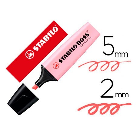 ROTULADOR STABILO BOSS PASTEL FLUORESCENTE 70 RUBOR ROSA