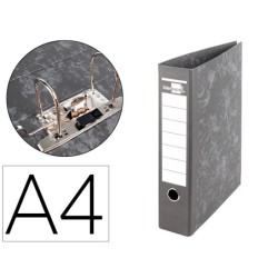 ARCHIVADOR DE PALANCA LIDERPAPEL A4 CARTON FORRADO SIN RADO LOMO 80MM NEGRO COMPRESOR METALICO