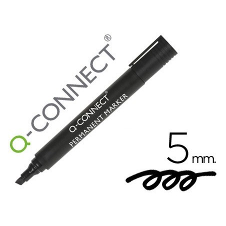 ROTULADOR Q-CONNECT MARCADOR PERMANENTE NEGRO PUNTA BISELADA 5.0 MM