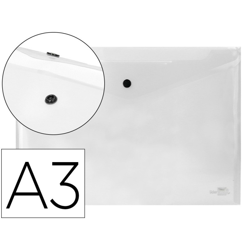 CARPETA LIDERPAPEL DOSSIER BROCHE 44244 POLIPROPILENO DIN A3 TRANPARENTE TRANSLUCIDO