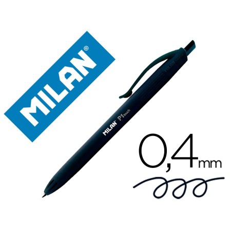 BOLIGRAFO MILAN P1 RETRACTIL 1 MM TOUCH NEGRO