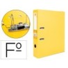ARCHIVADOR DE PALANCA LIDERPAPEL FOLIO DOCUMENTA FORRADO PVC CON RADO LOMO 75MM AMARILLO COMPRESOR METALICO