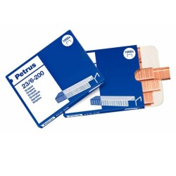 Grapas Petrus 23/6 - Cobreadas - 30 hojas - Caja 1000 grapas