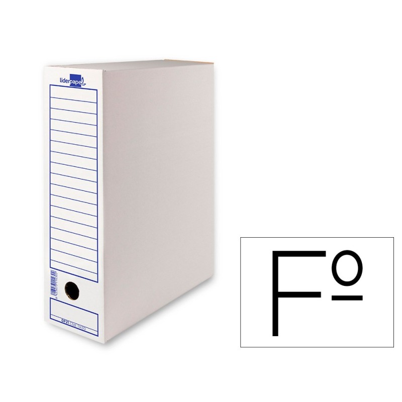 CAJA ARCHIVO DEFINITIVO LIDERPAPEL CARTON FOLIO 365X251X100 MM 340 G/M2
