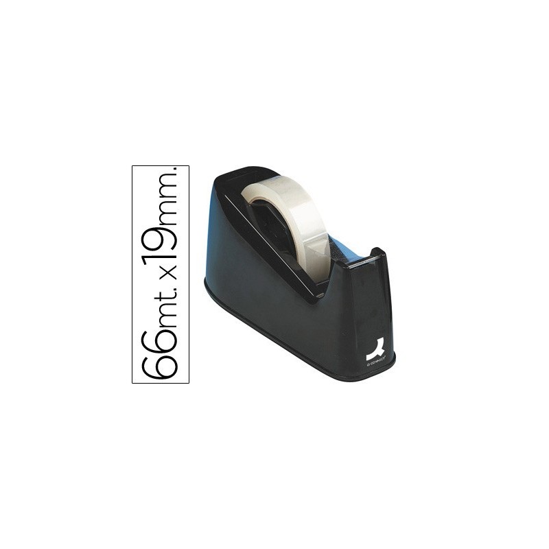 PORTARROLLO SOBREMESA Q-CONNECT PLASTICO PARA CINTASDE 33 Y 66 MT COLOR NEGRO