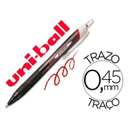 BOLÍGRAFO RETRÁCTIL UNI-BALL JETSTREAM SPORT - TRAZO 1 MM - COLOR ROJO