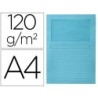 SUBCARPETA CARTULINA Q-CONNECT DIN A4 AZUL CON VENTANA TRANSPARENTE 120 GR (PACK INDIVISIBLE 50 UDS)