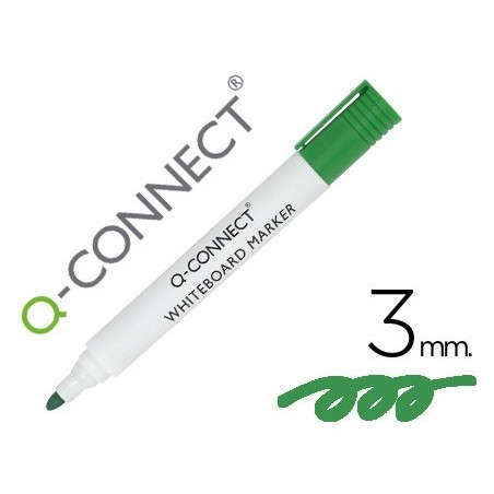 ROTULADOR Q-CONNECT PIZARRA BLANCA COLOR VERDE PUNTA REDONDA 3.0 MM