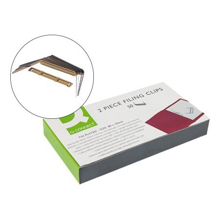 ENCUADERNADOR FASTENER Q-CONNECT DORADO CAJA DE 50 UNIDADES