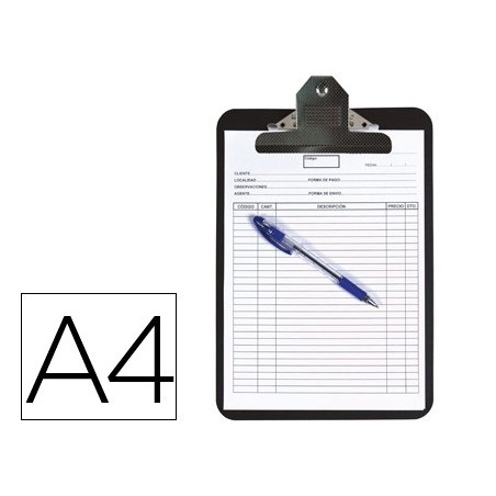 PORTANOTAS Q-CONNECT POLIPROPILENO NEGRO DIN A4 4 MM