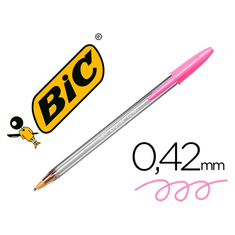BOLIGRAFO BIC CRISTAL FUN ROSA PUNTA 1,6 MM