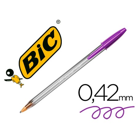 BOLIGRAFO BIC CRISTAL FUN MORADO PUNTA 1,6 MM