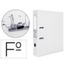 ARCHIVADOR DE PALANCA LIDERPAPEL FOLIO DOCUMENTA FORRADO PVC CON RADO LOMO 75MM BLANCO CON COMPRESOR