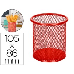 CUBILETE PORTALAPICES Q-CONNECT REJILLA METAL PLATA DIAMETRO 86 MM ALTURA 105 MM