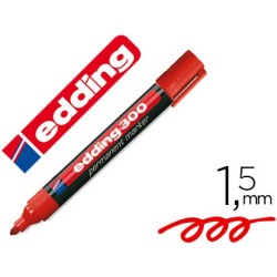 ROTULADOR EDDING MARCADOR PERMANENTE 300 ROJO PUNTA REDONDA 1,5-3 MM