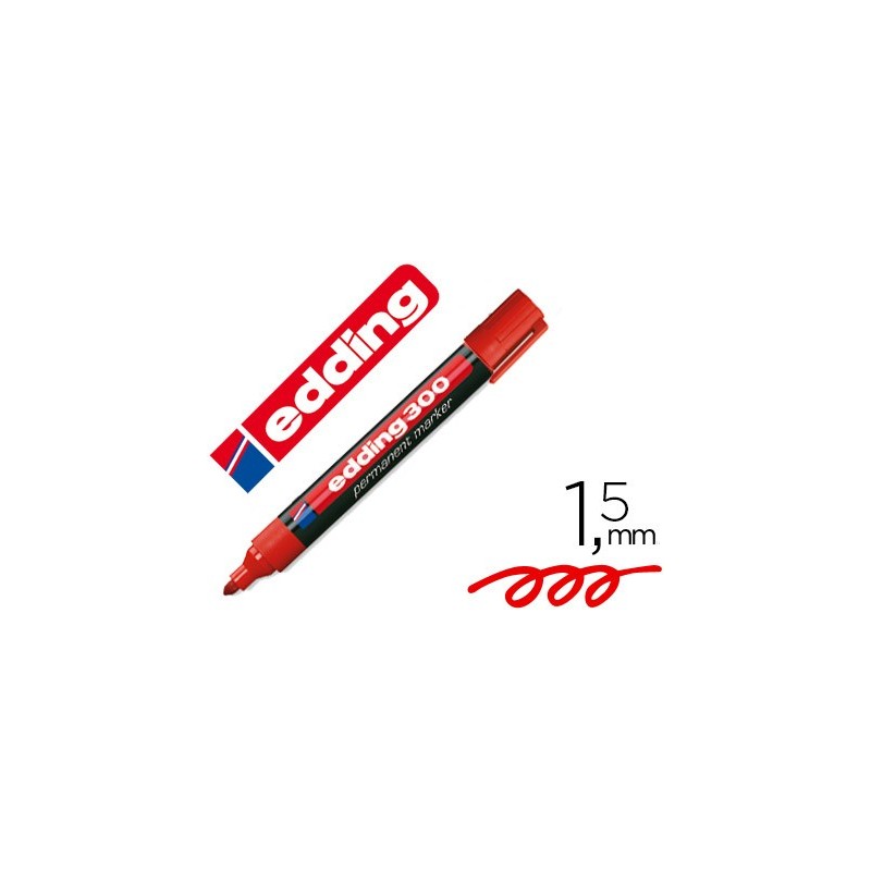 ROTULADOR EDDING MARCADOR PERMANENTE 300 ROJO PUNTA REDONDA 1,5-3 MM