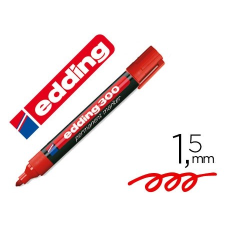 ROTULADOR EDDING MARCADOR PERMANENTE 300 ROJO PUNTA REDONDA 1,5-3 MM
