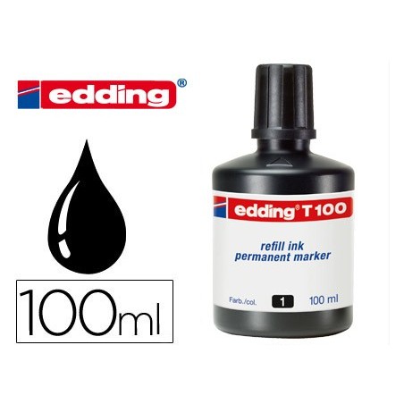 TINTA ROTULADOR EDDING T-100 NEGRO FRASCO DE 100 ML