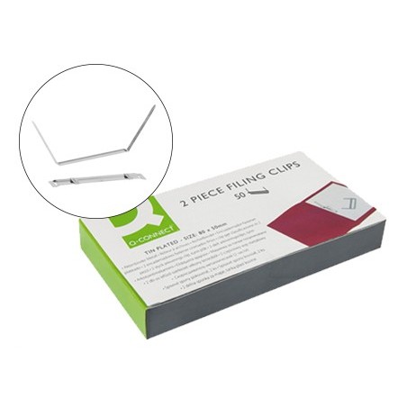 ENCUADERNADOR FASTENER Q-CONNECT PLATEADO CAJA DE 50 UNIDADES