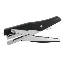 GRAPADORA Q-CONNECT METALIZADA Y NEGRA DE TENAZA TACTO SUAVE CAPACIDAD 25 HOJAS USA GRAPAS 24/6 Y 26/6