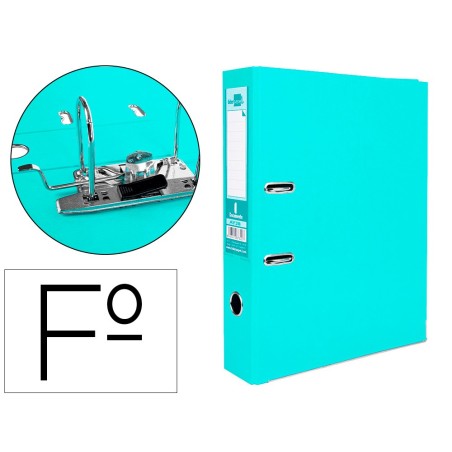 ARCHIVADOR DE PALANCA LIDERPAPEL FOLIO DOCUMENTA FORRADO PVC CON RADO LOMO 75 MM VERDE CLARO COMPRESOR