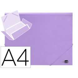 CARPETA LIDERPAPEL GOMAS SOLAPAS POLIPROPILENO DIN A4 LAVANDA OPACO
