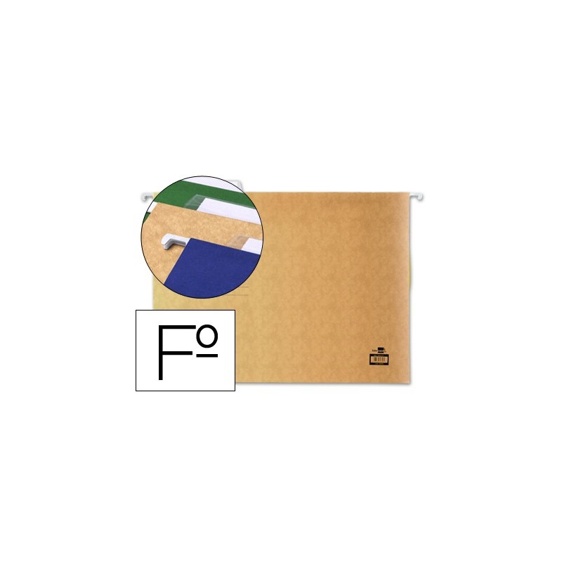 CARPETA COLGANTE LIDERPAPEL FOLIO KRAFT (PACK INDIVISIBLE 10 UDS)