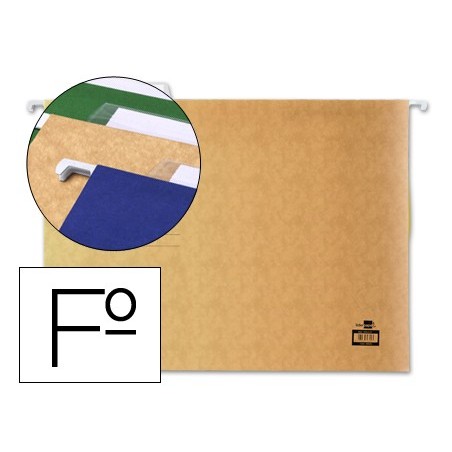 CARPETA COLGANTE LIDERPAPEL FOLIO KRAFT (PACK INDIVISIBLE 10 UDS)